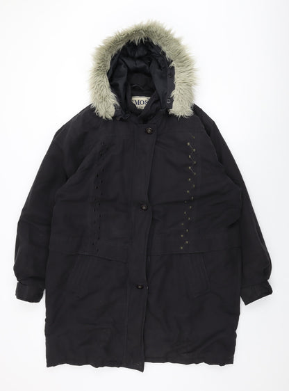 Mens UK Size L EMOS Black Overcoat