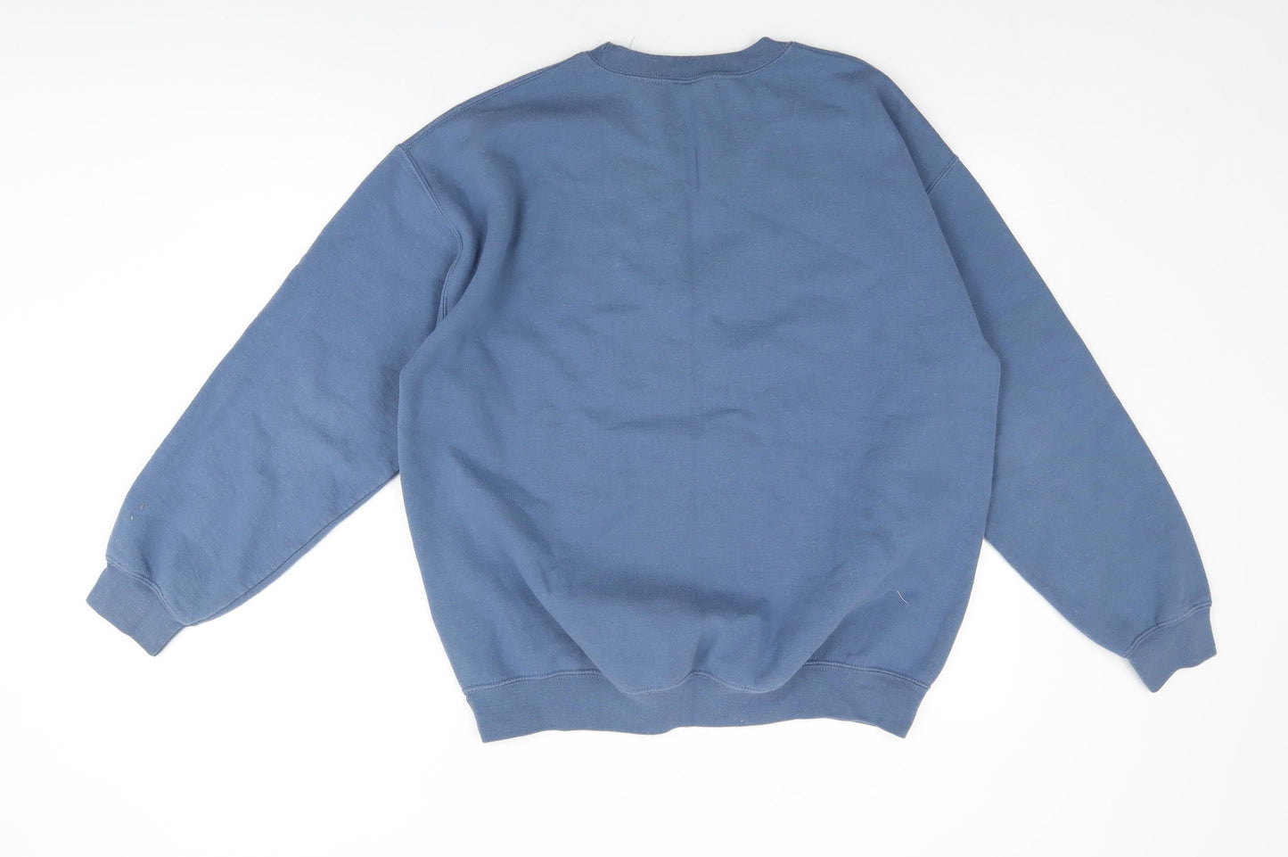 Gildan Womens Blue Cotton Pullover Sweatshirt Size L Pullover - Prosecco Ho Ho Ho, Christmas Jumper