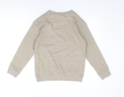 Marks and Spencer Boys Beige Cotton Pullover Sweatshirt Size 11-12 Years Pullover