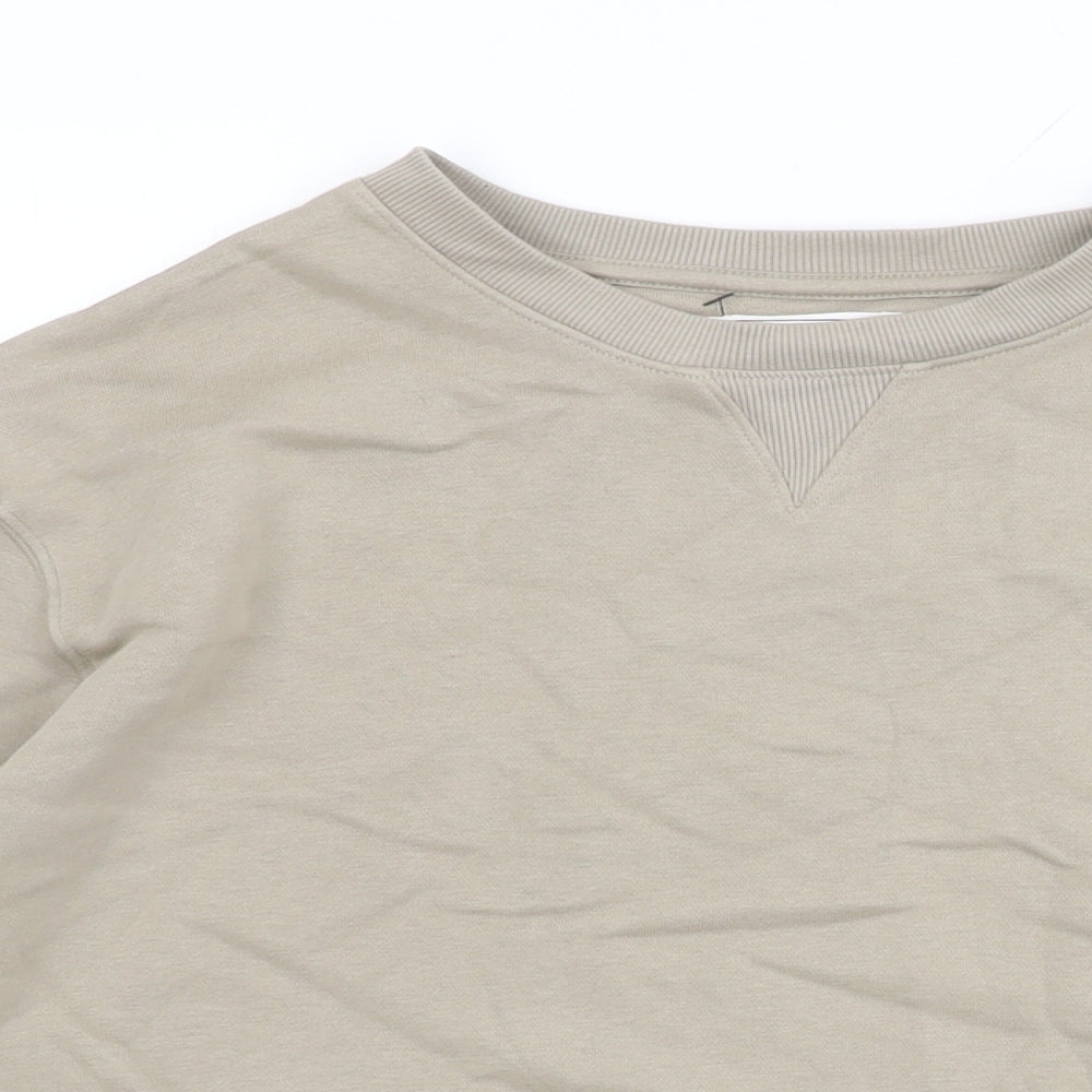 Marks and Spencer Boys Beige Cotton Pullover Sweatshirt Size 11-12 Years Pullover