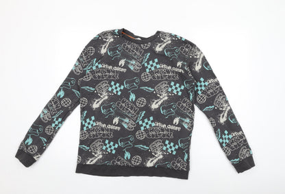 Marks and Spencer Boys Grey Cotton Pullover Sweatshirt Size 15-16 Years Pullover - Urban Culture