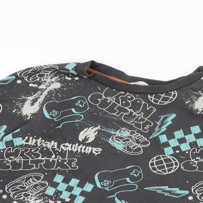 Marks and Spencer Boys Grey Cotton Pullover Sweatshirt Size 15-16 Years Pullover - Urban Culture