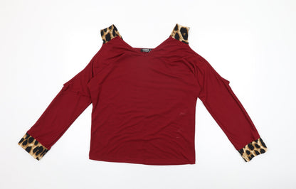 Womens UK Size 8 Yoins Red Basic T-Shirt