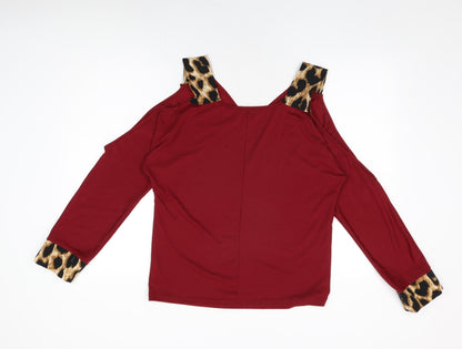 Womens UK Size 8 Yoins Red Basic T-Shirt