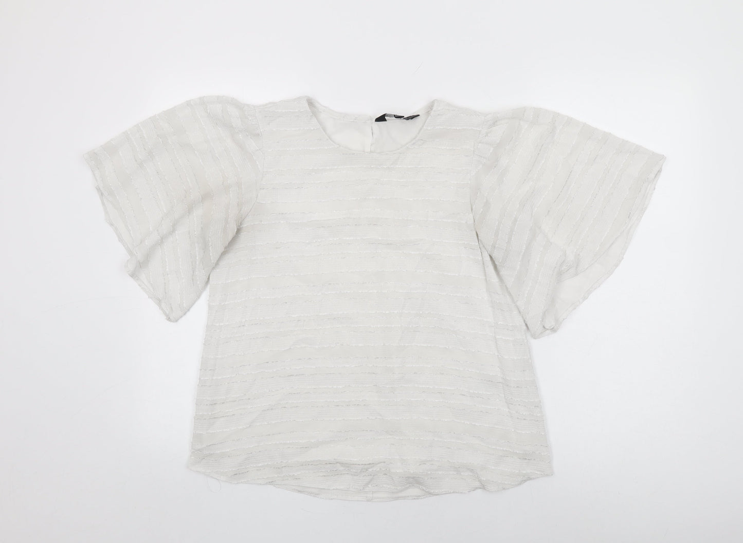 Womens UK Size 12 Dorothy Perkins White Basic T-Shirt