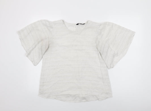 Womens UK Size 12 Dorothy Perkins White Basic T-Shirt