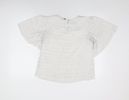 Womens UK Size 12 Dorothy Perkins White Basic T-Shirt