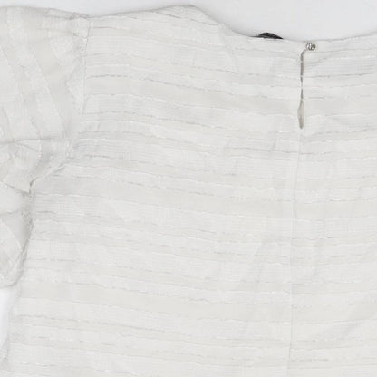 Womens UK Size 12 Dorothy Perkins White Basic T-Shirt