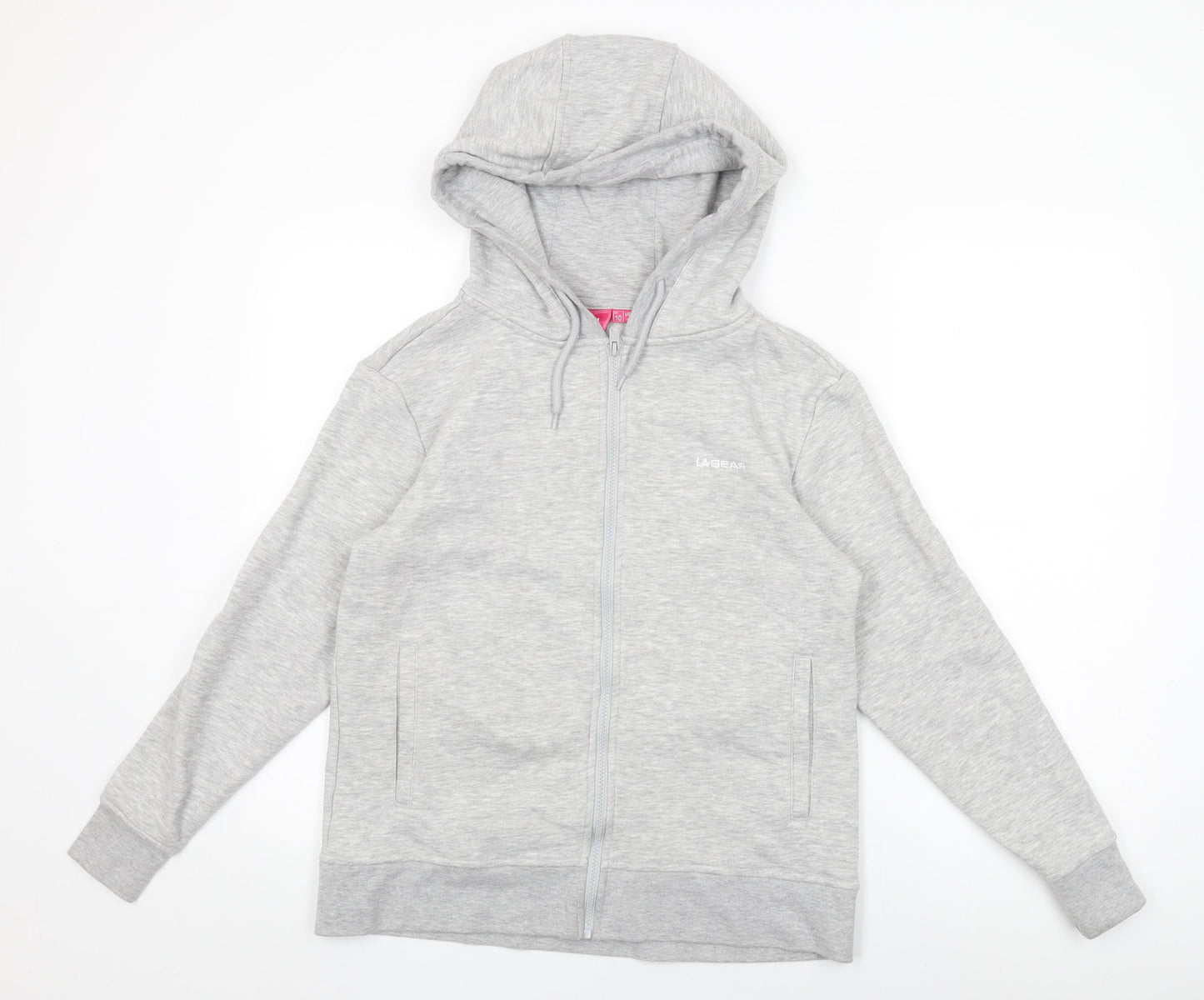Womens UK Size 10 LA Gear Grey Full Zip Hoodie