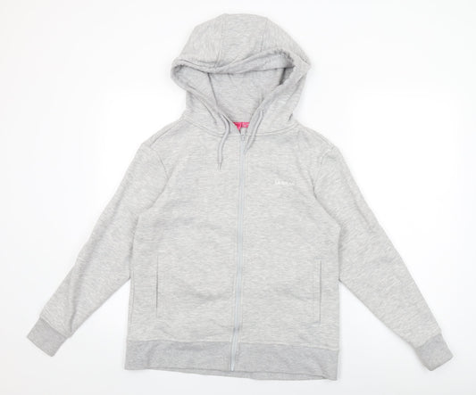 Womens UK Size 10 LA Gear Grey Full Zip Hoodie