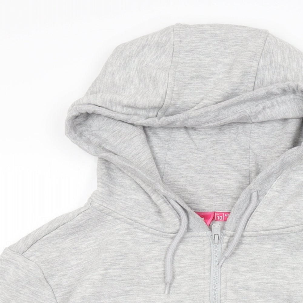 Womens UK Size 10 LA Gear Grey Full Zip Hoodie