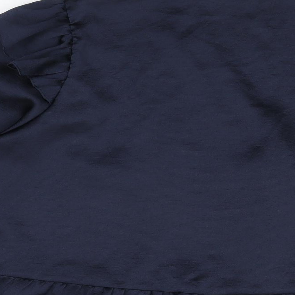 Womens UK Size 18 Very Blue Basic Button-Up