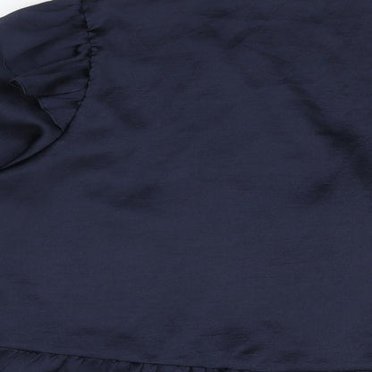 Womens UK Size 18 Very Blue Basic Button-Up