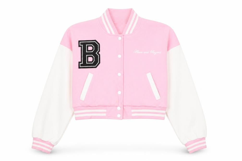 Womens UK Size M Rising Pink Varsity Jacket