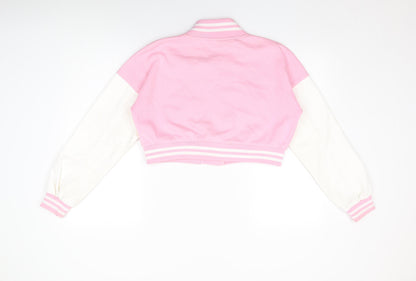 Womens UK Size M Rising Pink Varsity Jacket