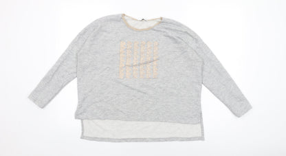 Womens UK Size S Zara Grey Basic T-Shirt