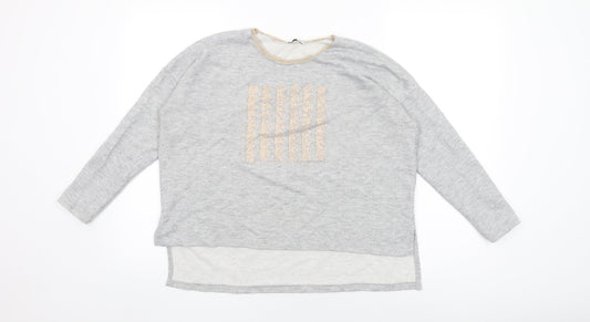Womens UK Size S Zara Grey Basic T-Shirt