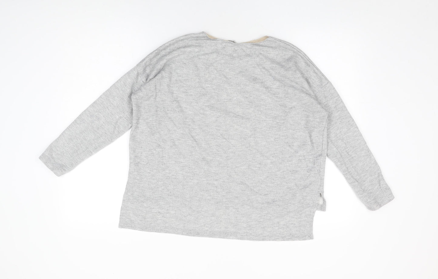 Womens UK Size S Zara Grey Basic T-Shirt