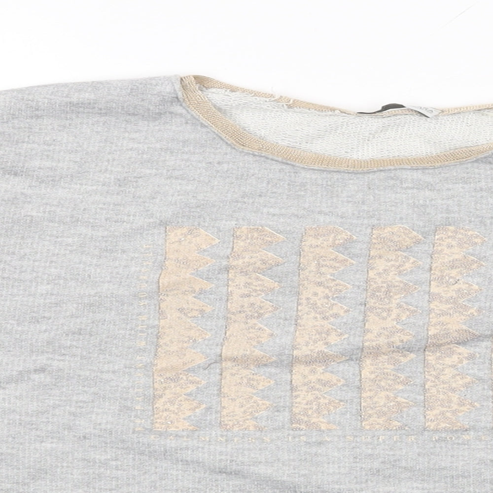 Womens UK Size S Zara Grey Basic T-Shirt