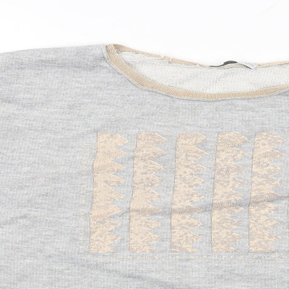 Womens UK Size S Zara Grey Basic T-Shirt