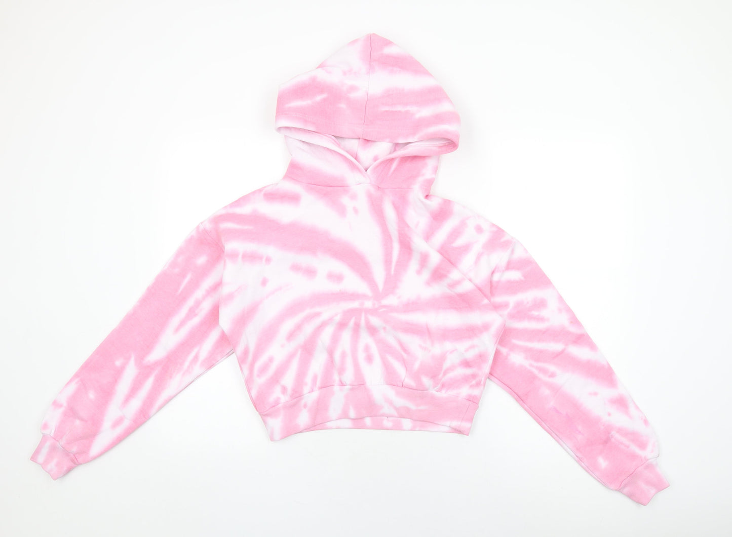 Pindydoll Girls Pink Geometric Cotton Pullover Hoodie Size 14-15 Years Pullover - Tie Dye