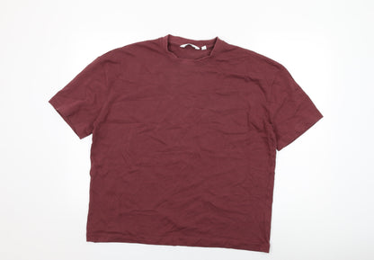 NEXT Mens Red Cotton T-Shirt Size L Round Neck