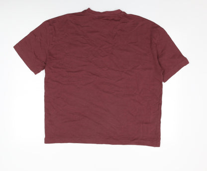 NEXT Mens Red Cotton T-Shirt Size L Round Neck