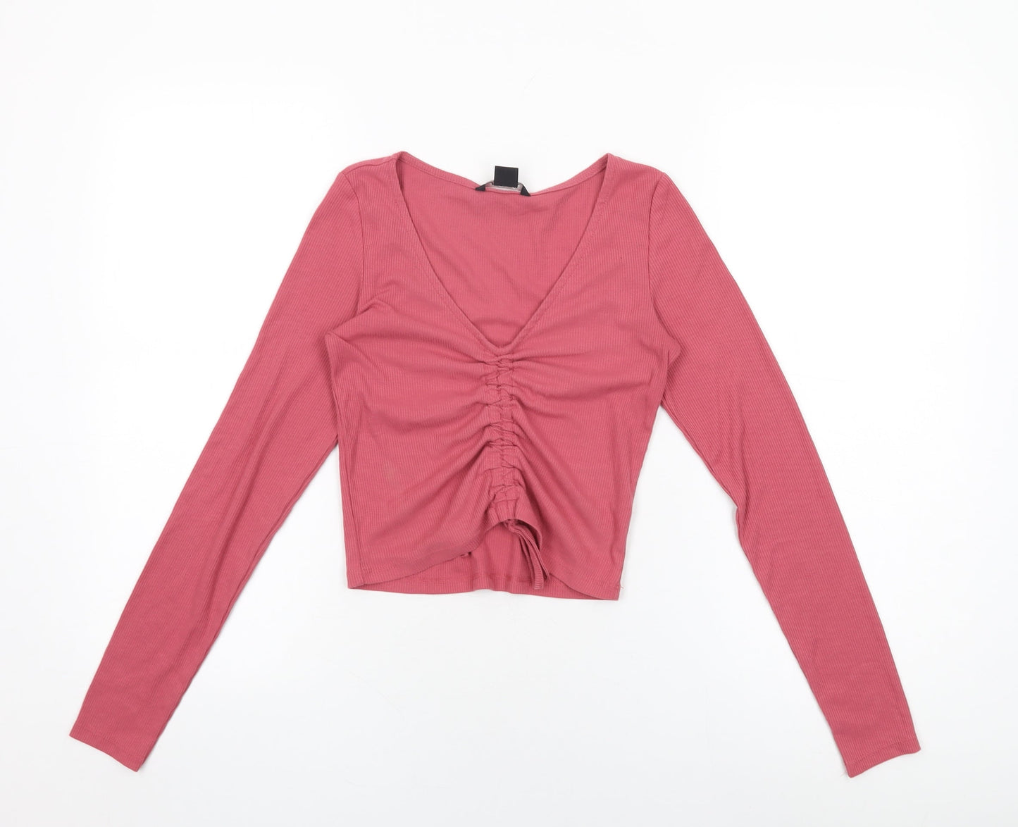 Womens UK Size XS Monki Pink Basic T-Shirt