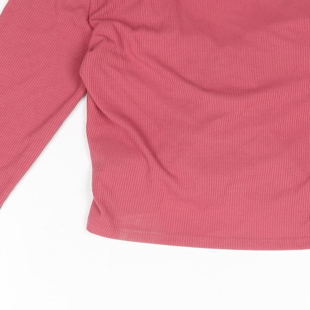 Womens UK Size XS Monki Pink Basic T-Shirt
