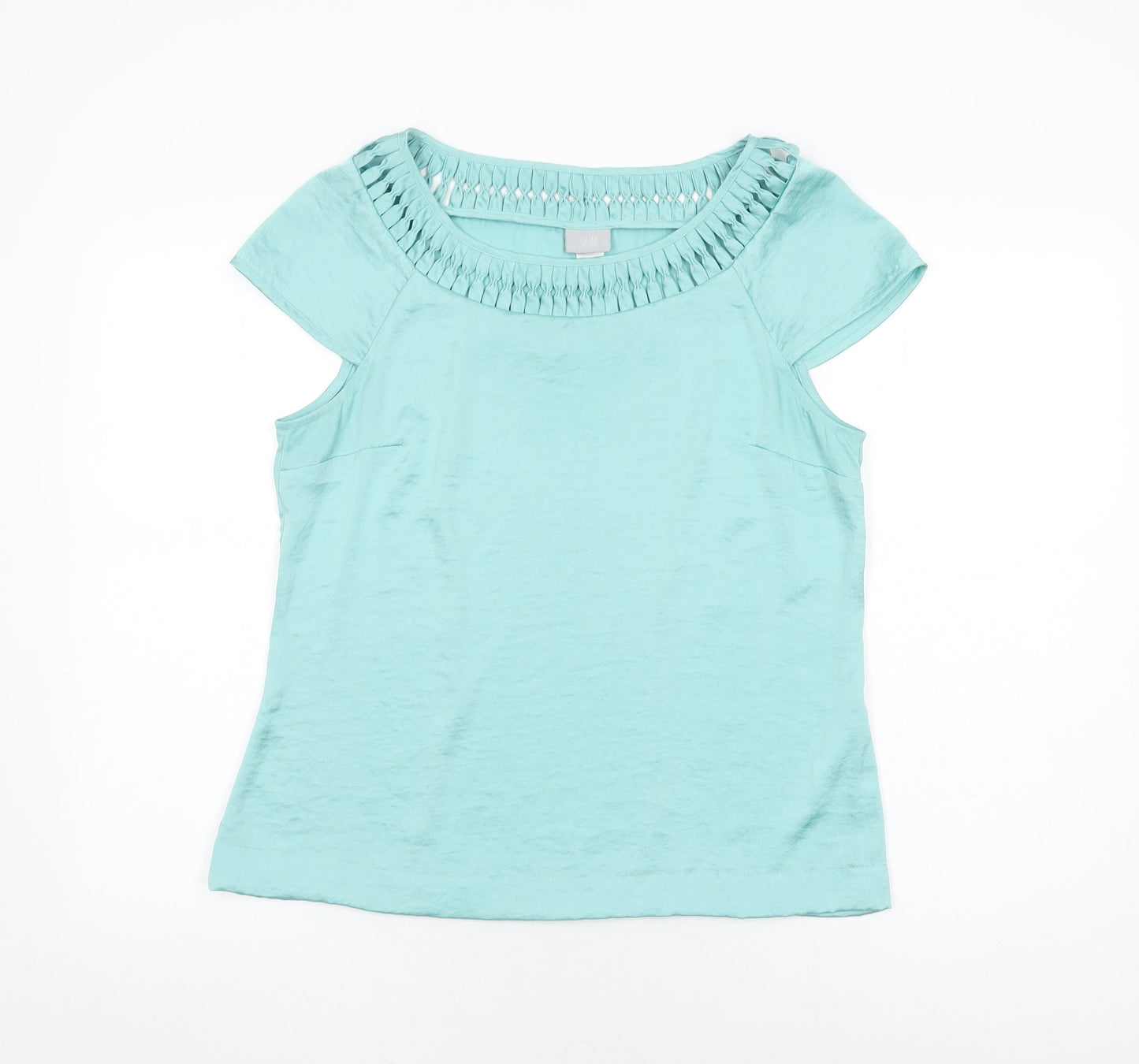Womens UK Size 12 H&M Blue Basic Blouse