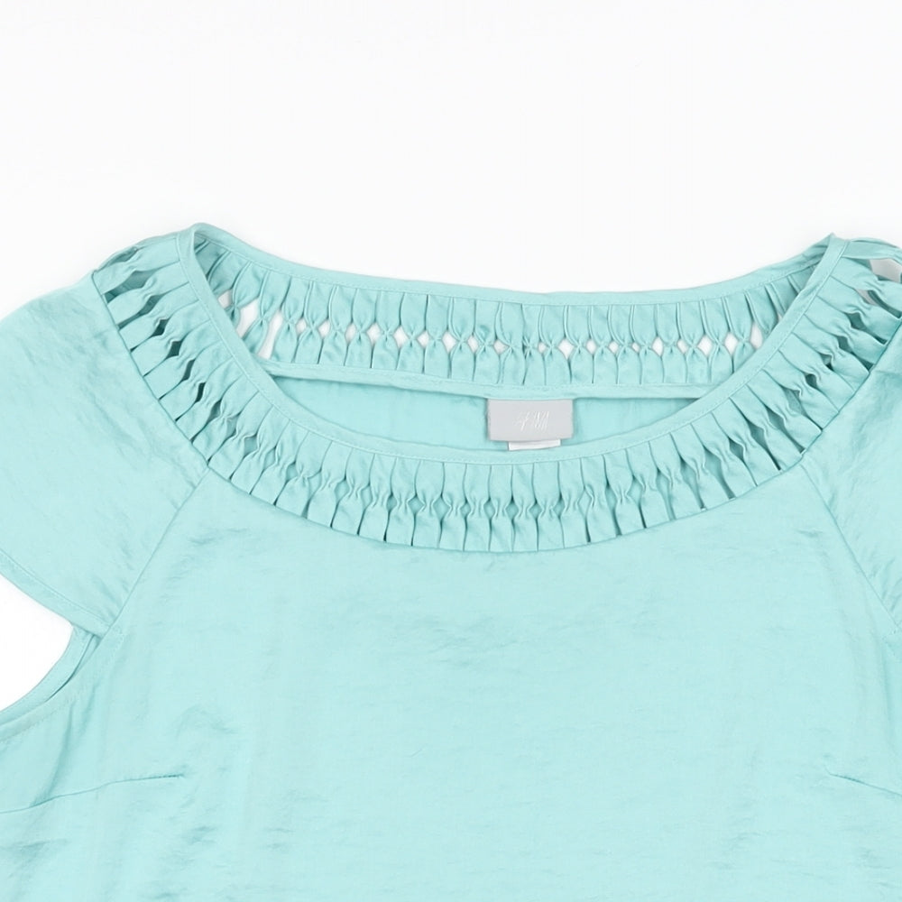 Womens UK Size 12 H&M Blue Basic Blouse