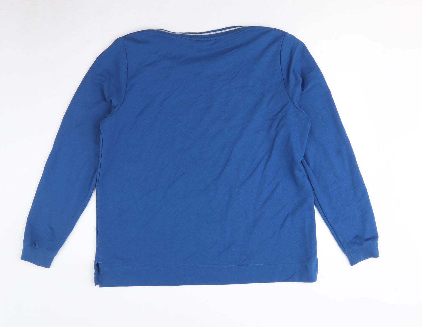 Women's Franka Blue Pullover Sweatshirt, Medium, Cotton