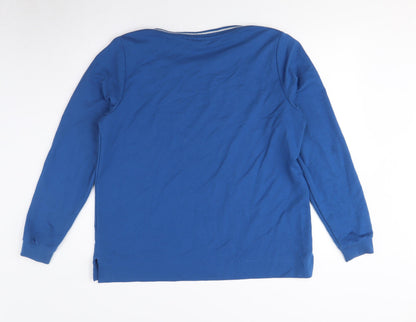 Women's Franka Blue Pullover Sweatshirt, Medium, Cotton