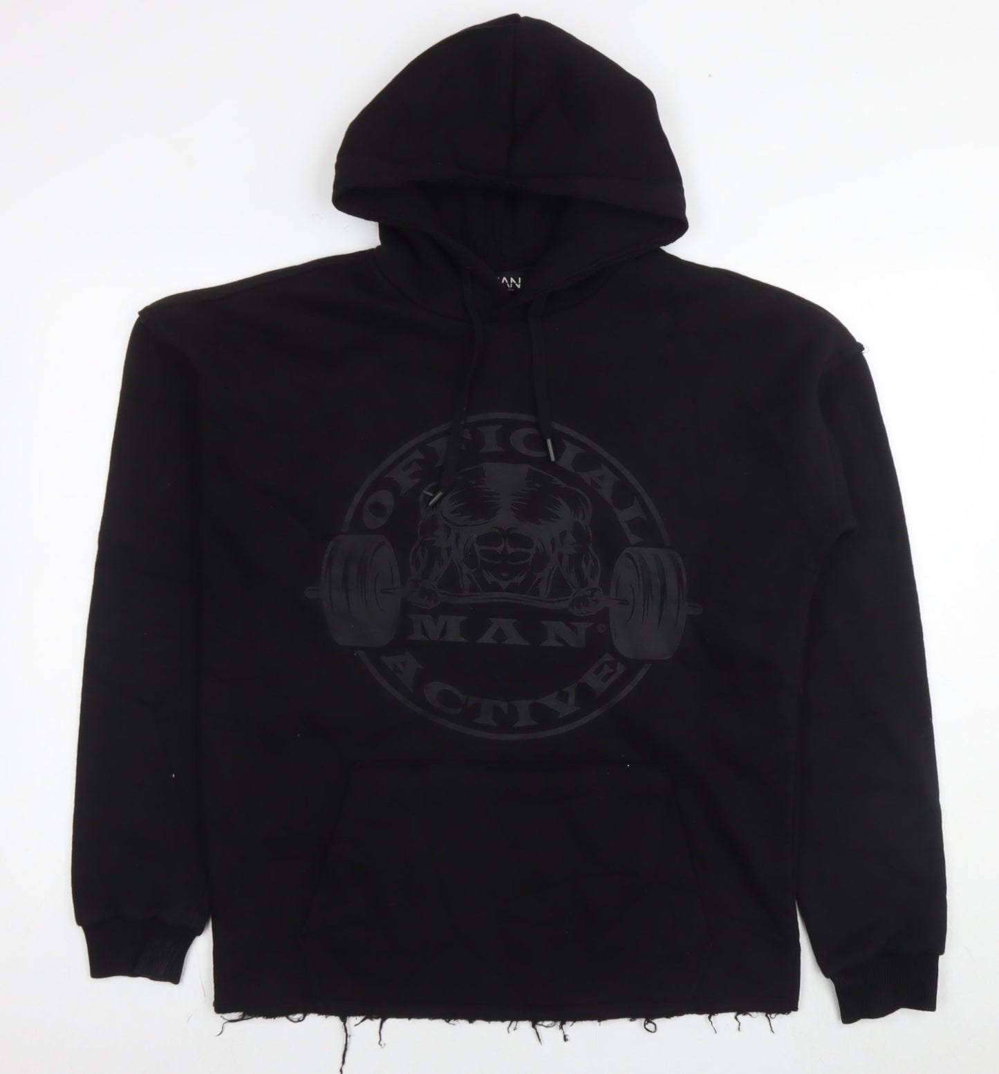 Mens UK Size M Boohoo Black Pullover Hoodie