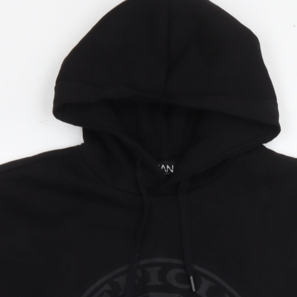 Mens UK Size M Boohoo Black Pullover Hoodie