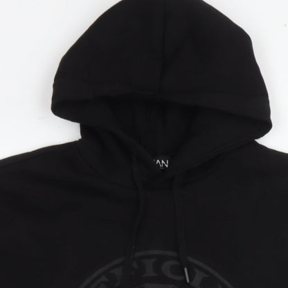 Mens UK Size M Boohoo Black Pullover Hoodie