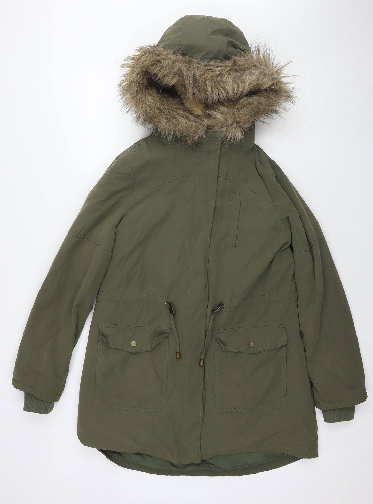 Womens UK Size M Oasis Green Parka Coat