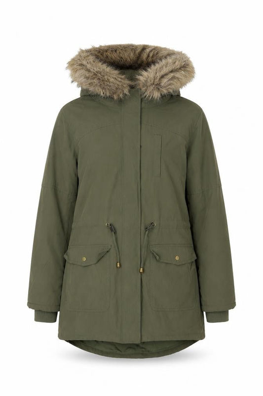 Womens UK Size M Oasis Green Parka Coat