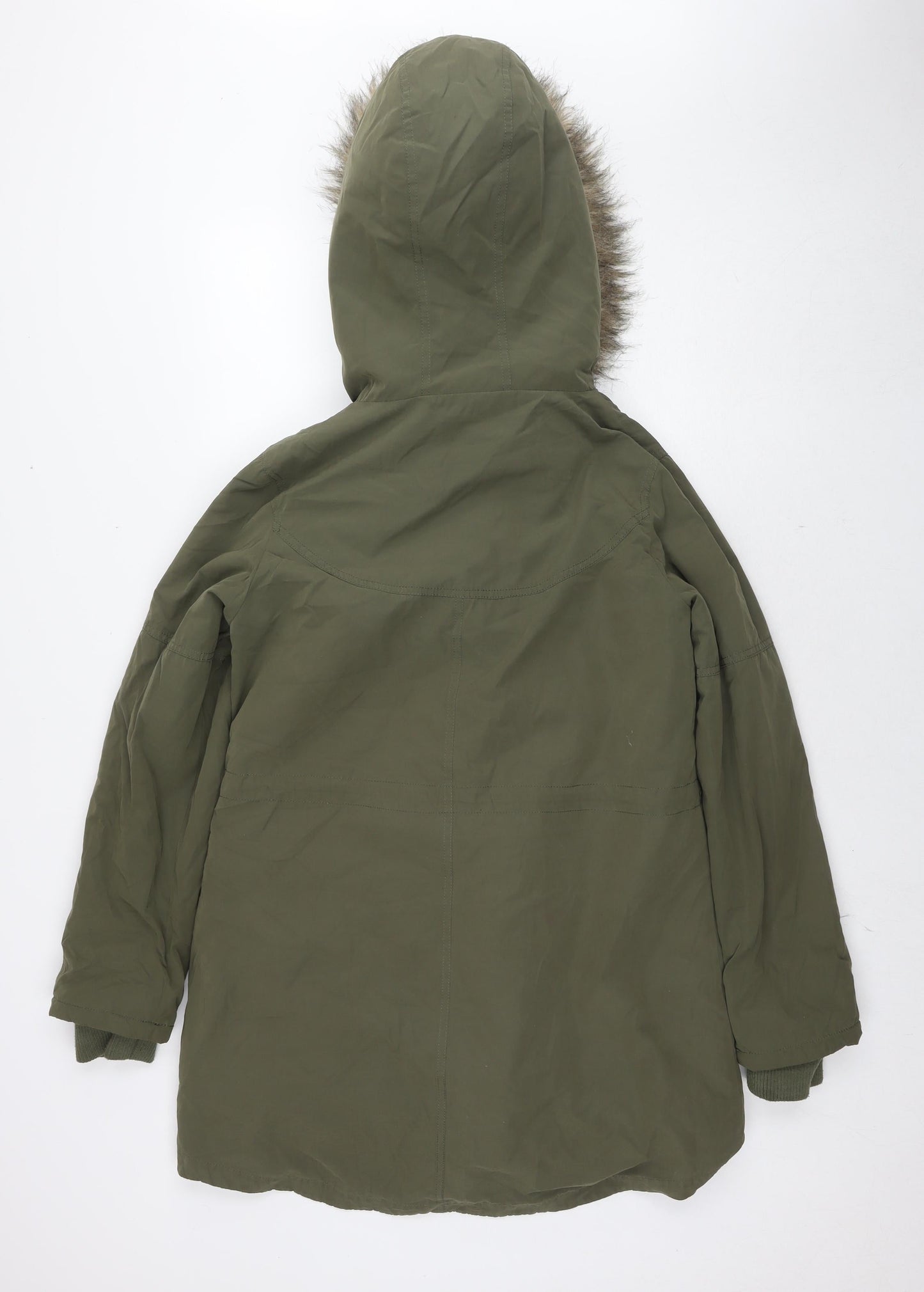 Womens UK Size M Oasis Green Parka Coat