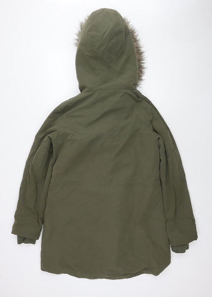 Womens UK Size M Oasis Green Parka Coat