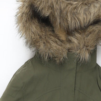 Womens UK Size M Oasis Green Parka Coat