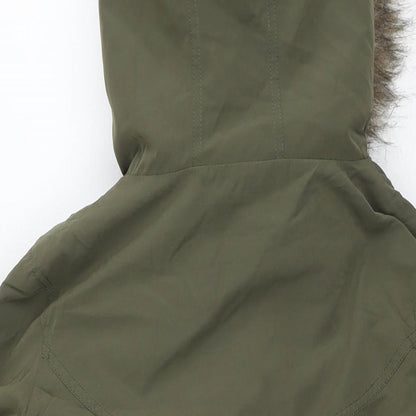 Womens UK Size M Oasis Green Parka Coat