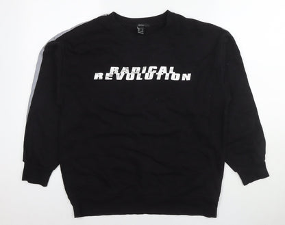 Womens UK Size S FOREVER 21 Black Pullover Sweatshirt