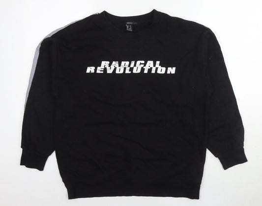Womens UK Size S FOREVER 21 Black Pullover Sweatshirt