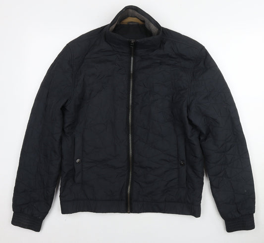 Mens UK Size M Marks and Spencer Black Quilted Coat