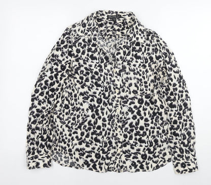 Velvet Heart Womens Multicoloured Animal Print Viscose Basic Button-Up Size S Collared - Leopard Print