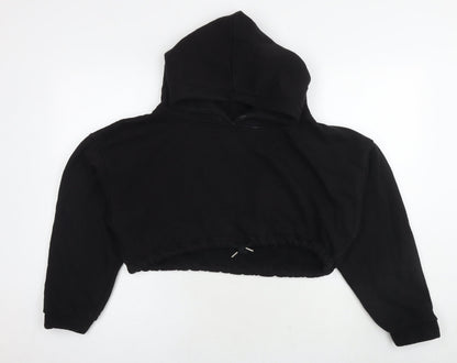 Additional front view of COS women’s black polyester pullover hoodie, size S, pullover