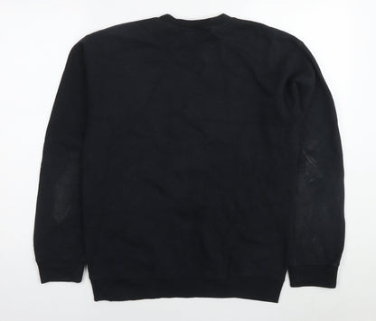 PRETTYLITTLETHING Womens Black Cotton Pullover Sweatshirt Size S Pullover