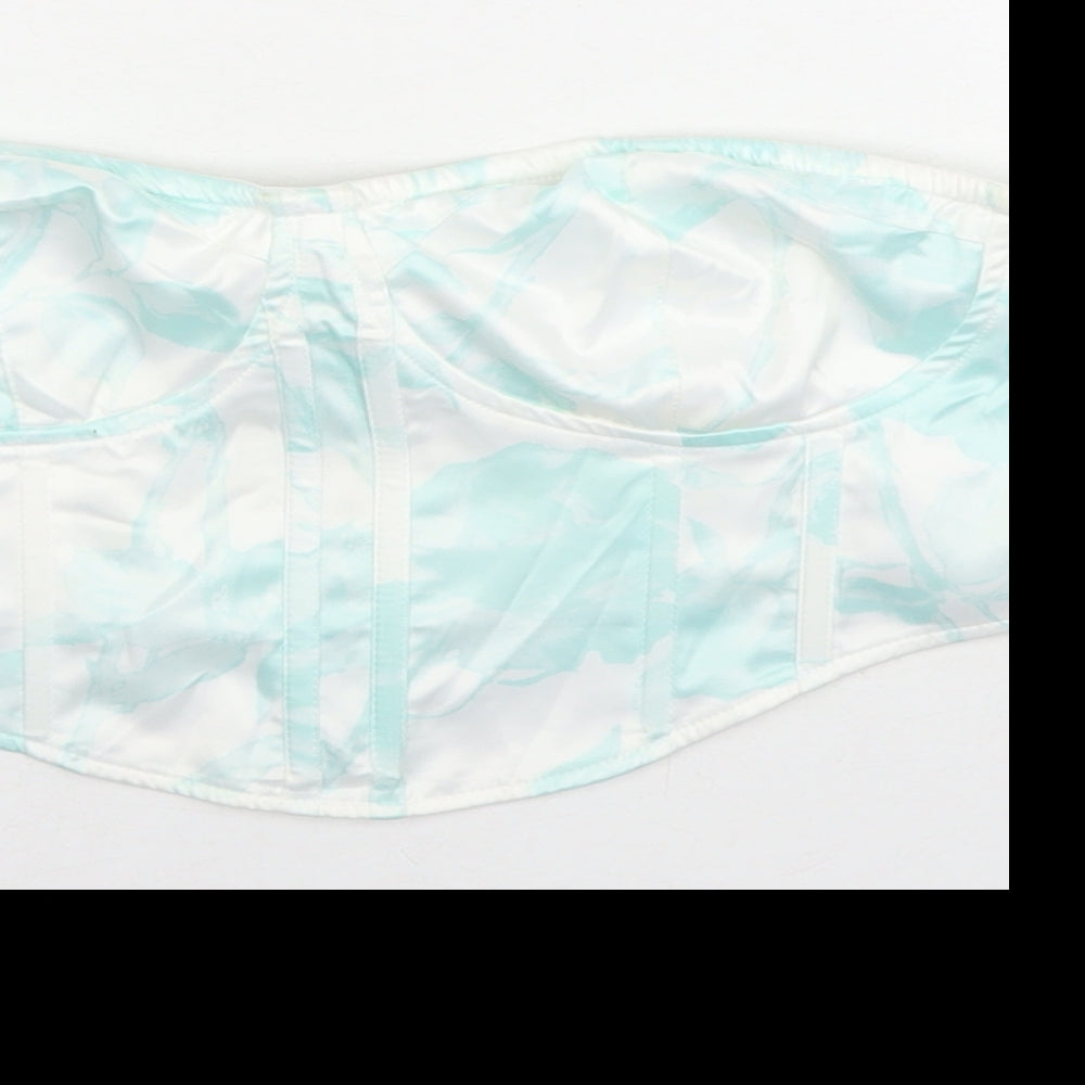 Womens UK Size 12 Missguided Blue Cropped Blouse