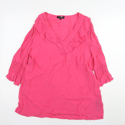 Womens UK Size 14 JD Williams Pink Tunic Blouse